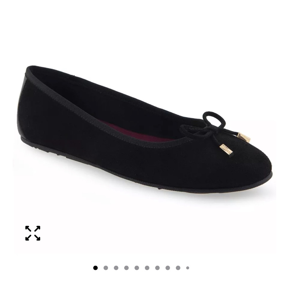 Aerosoles Pia Ballet Wedge Flats | Size 9.5 | Black Genuine Suede